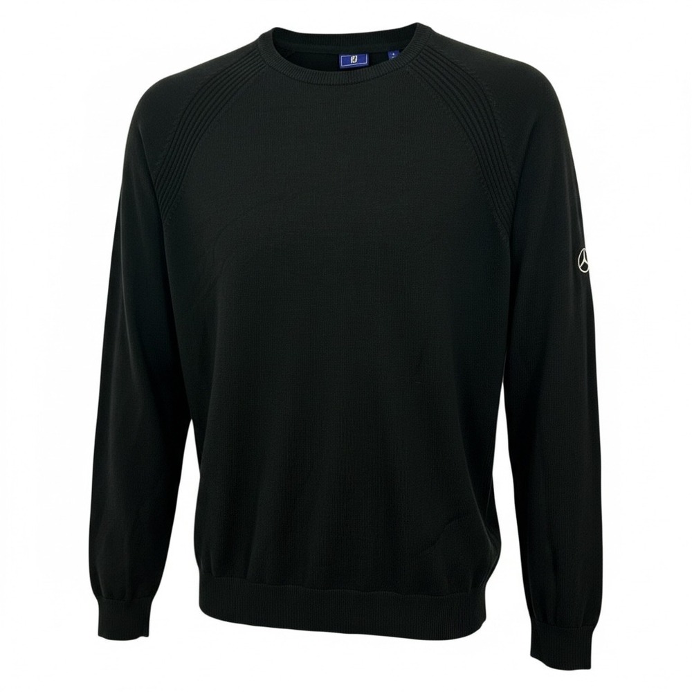 FootJoy FJ Mercedes Men's LARGE Black Crew‎ Neck Sweater Golf Size  - CJ
